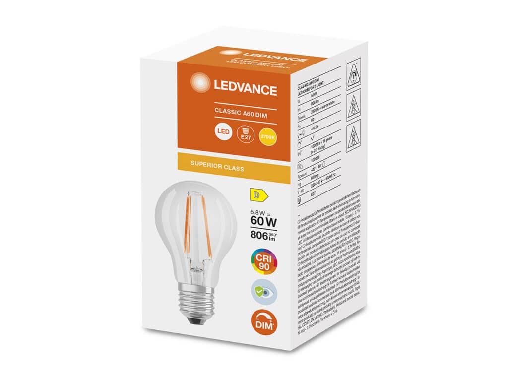 <strong>LEDVANCE breidt LED lampen portfolio uit met dimbare CRI90 versies voor natuurlijk licht</strong>